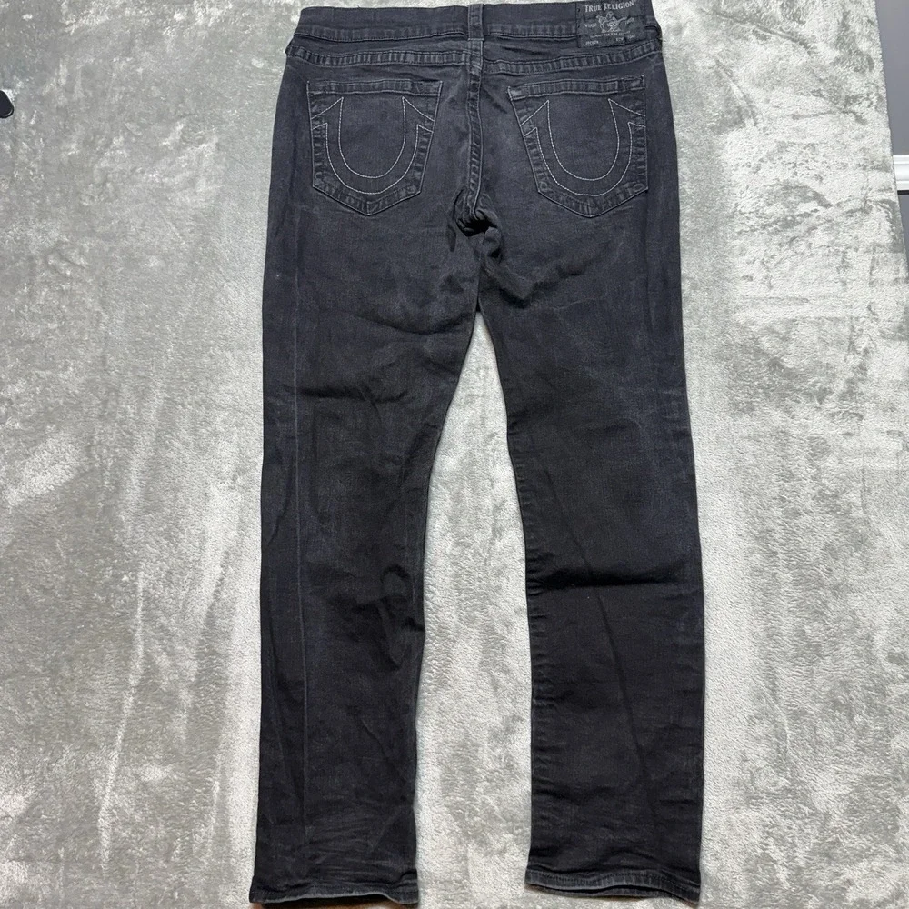 True Religion Geno Jeans Mens 38x33 Black Relaxed Slim Stretch